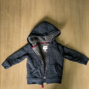 Cat & Jack Charcoal Grey Hooded Jacket with Sherpa Lining